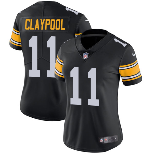 Pittsburgh Steelers 11 Chase Claypool Black Alternate Women Stitched NFL Vapor Untouchable Limited Jersey